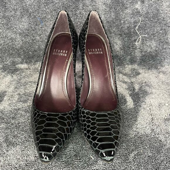 Stuart Weitzman Snake Embossed Leather Pumps size 6 - Picture 2 of 9